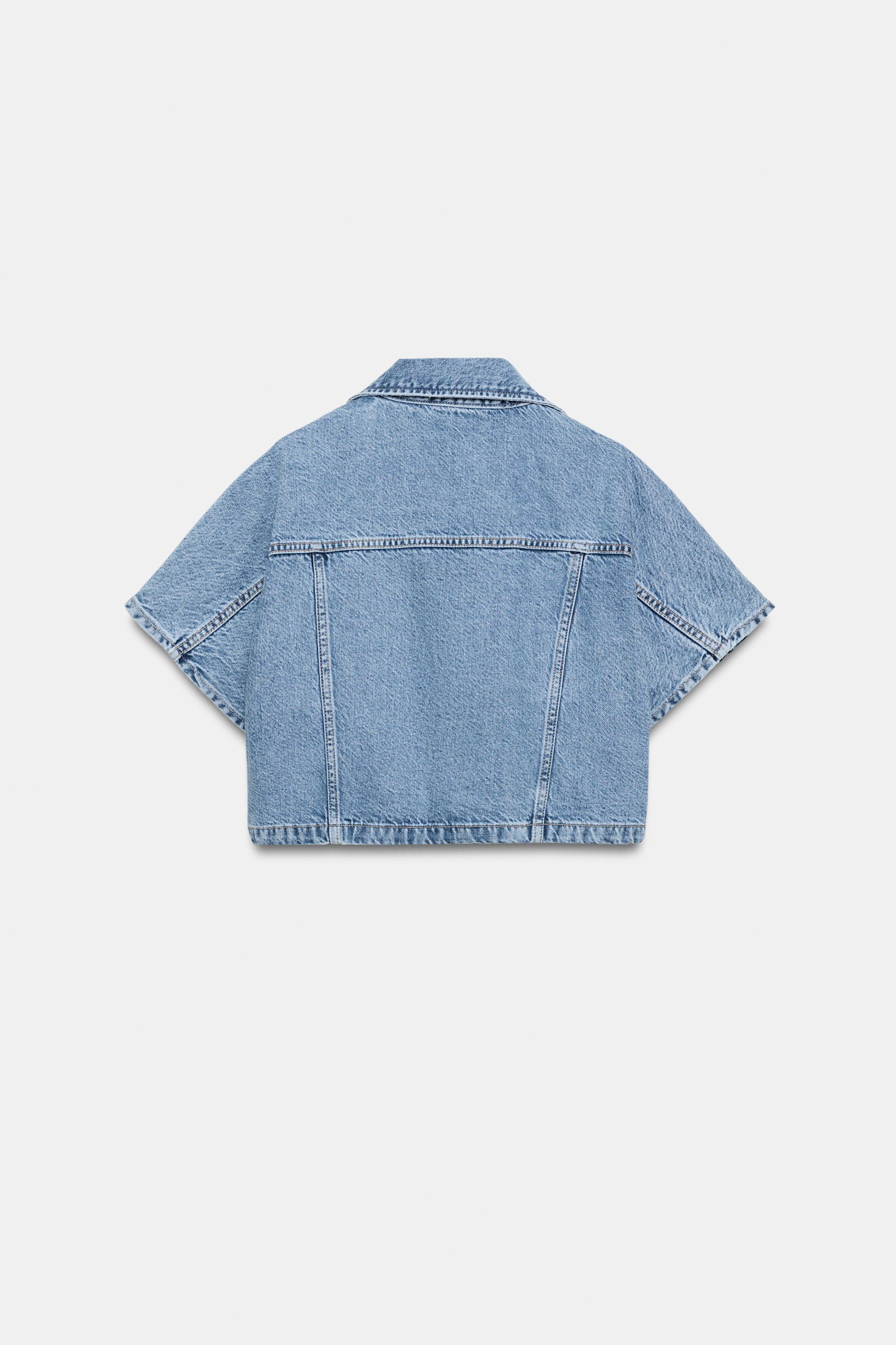 Zara Z1975 KISA DENIM GÖMLEK görsel 8