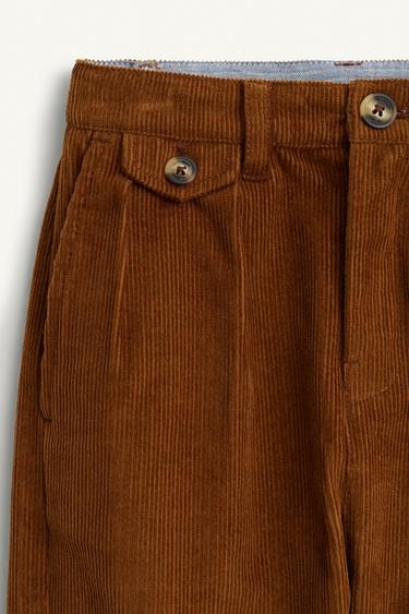 PANTALÓN PANA PINZAS LIMITED EDITION  - Marrón de Zara