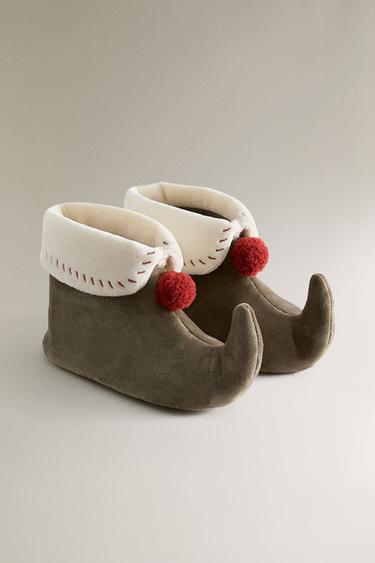 CHILDREN'S CHRISTMAS ELF SLIPPERS - Green by Zara - Image 1