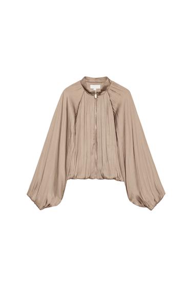 CHAQUETA BOMBER SATINADA - Marrón / Toupa de Zara