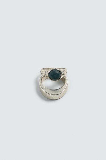 PACK OF 2 COMBINED METAL RINGS - Silver by Zara - Image 5