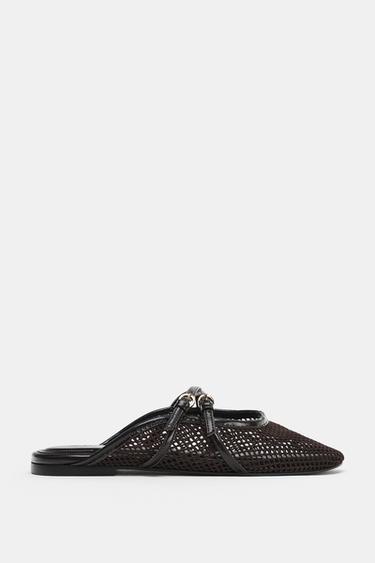 MESH SLINGBACK BALLET FLATS - Brown by Zara