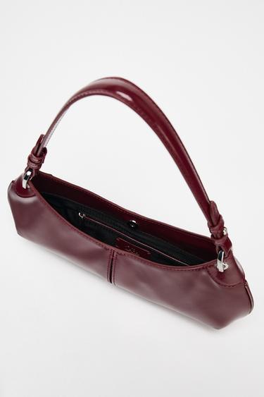 PATENT-EFFECT SHOULDER BAG - Red by Zara - Image 5