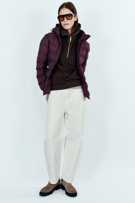 WATER-REPELLENT WINDPROOF PADDED ANORAK WITH HOODIE - Aubergine by Zara - Image 0