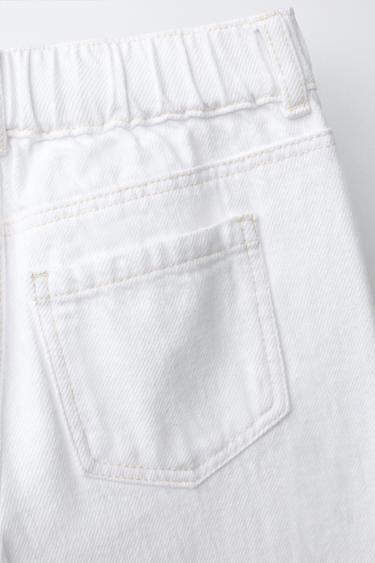 JUPE-CULOTTE EN JEAN À VOLANTS - Blanc de Zara - Image 3