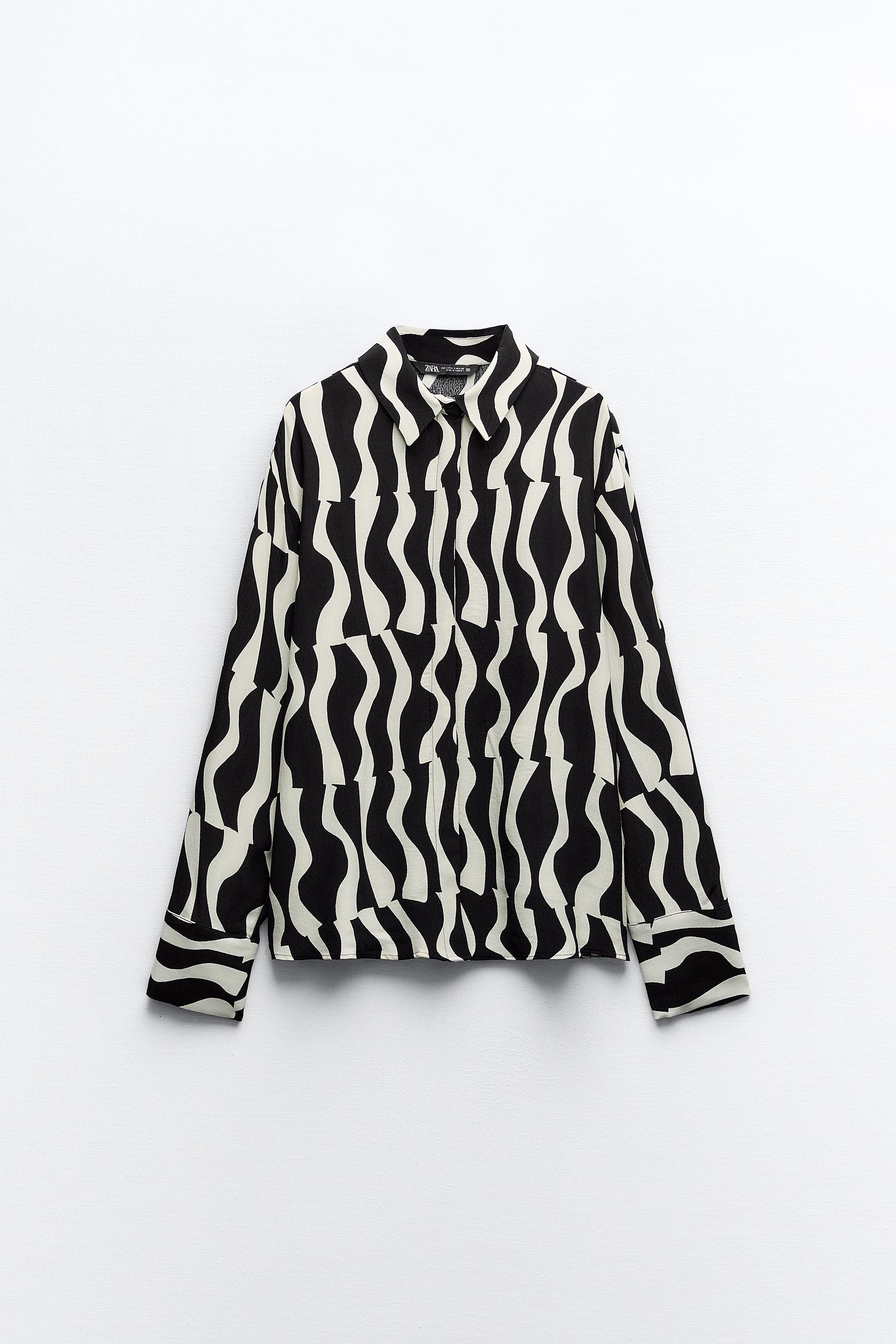 PRINTED SHIRT - Ecru / Black | ZARA United States