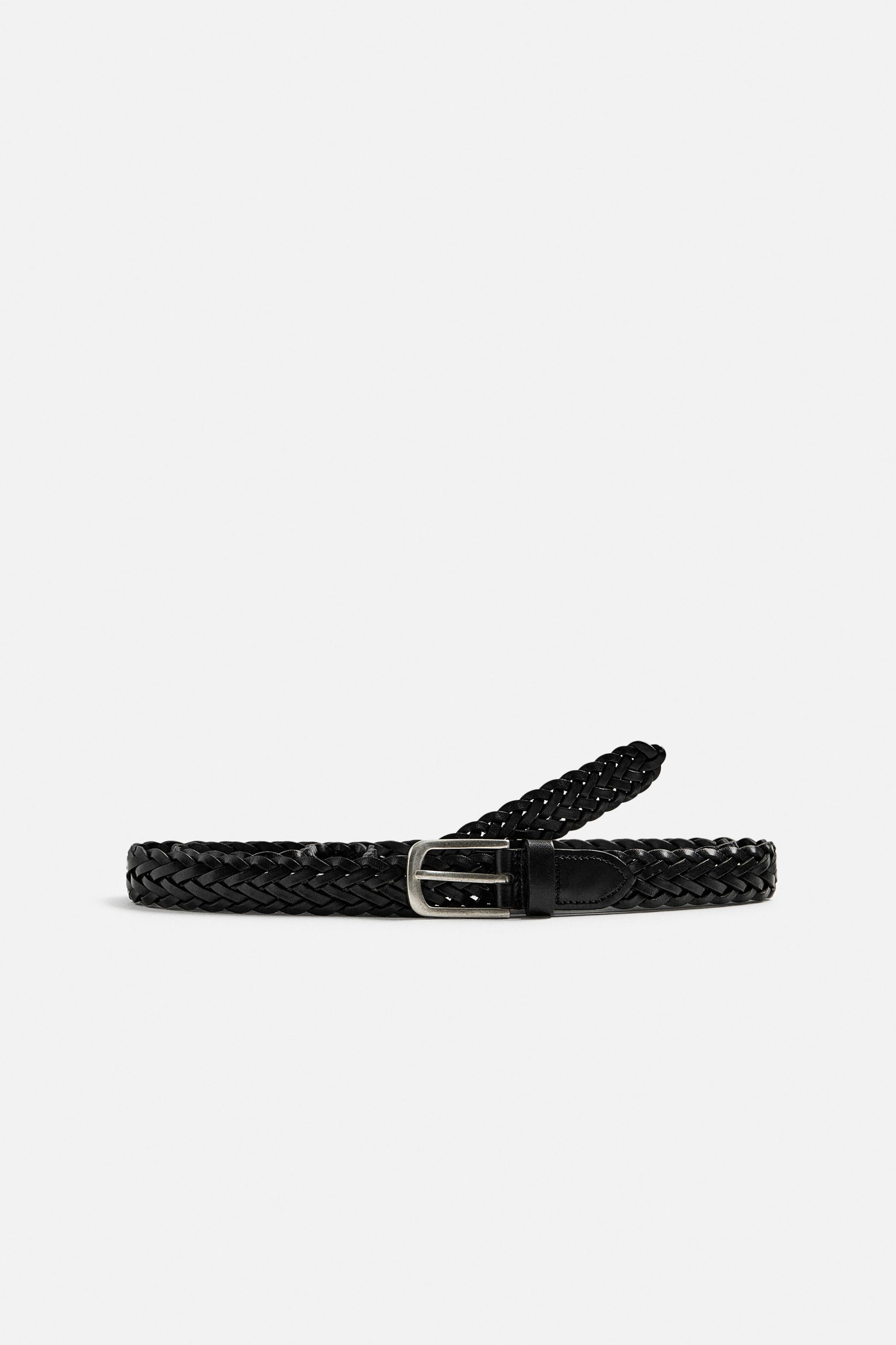 最愛 - BELT LEATHER BRAIDED Black States United ZARA | 小物