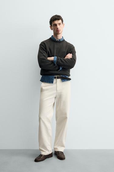 JERSEY ESTRUCTURA LAVADA ALGODÓN - Negro de Zara