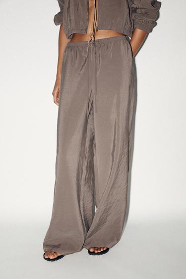 PANTALON PALAZZO FLUIDE - Marron chocolat de Zara - Image 2