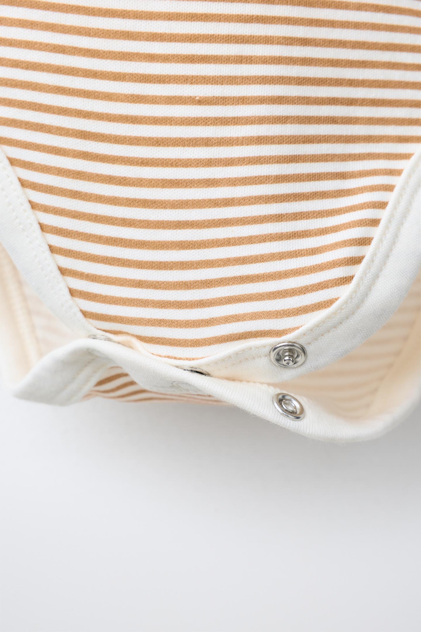 Бельё Bodysusits для детей, в полоску, 5 шт. — Zara, цвет: Серо-коричневый коричневый — фото 4
