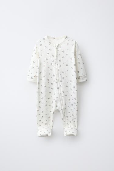 LOT DE DEUX PYJAMAS À PIEDS CONVERTIBLES FLEURS - Rose de Zara - Image 1