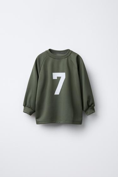 NUMBER TECHNICAL T-SHIRT - Dark khaki by Zara