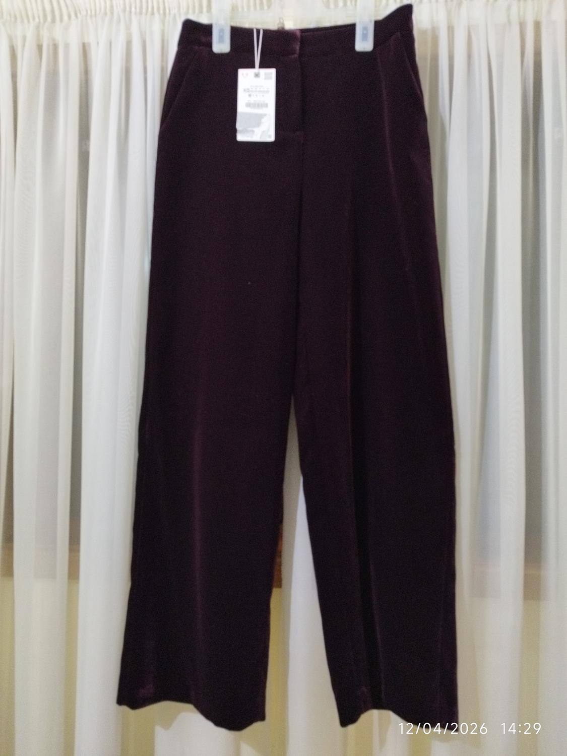 VELVET WIDE-LEG TROUSERS - Image 3