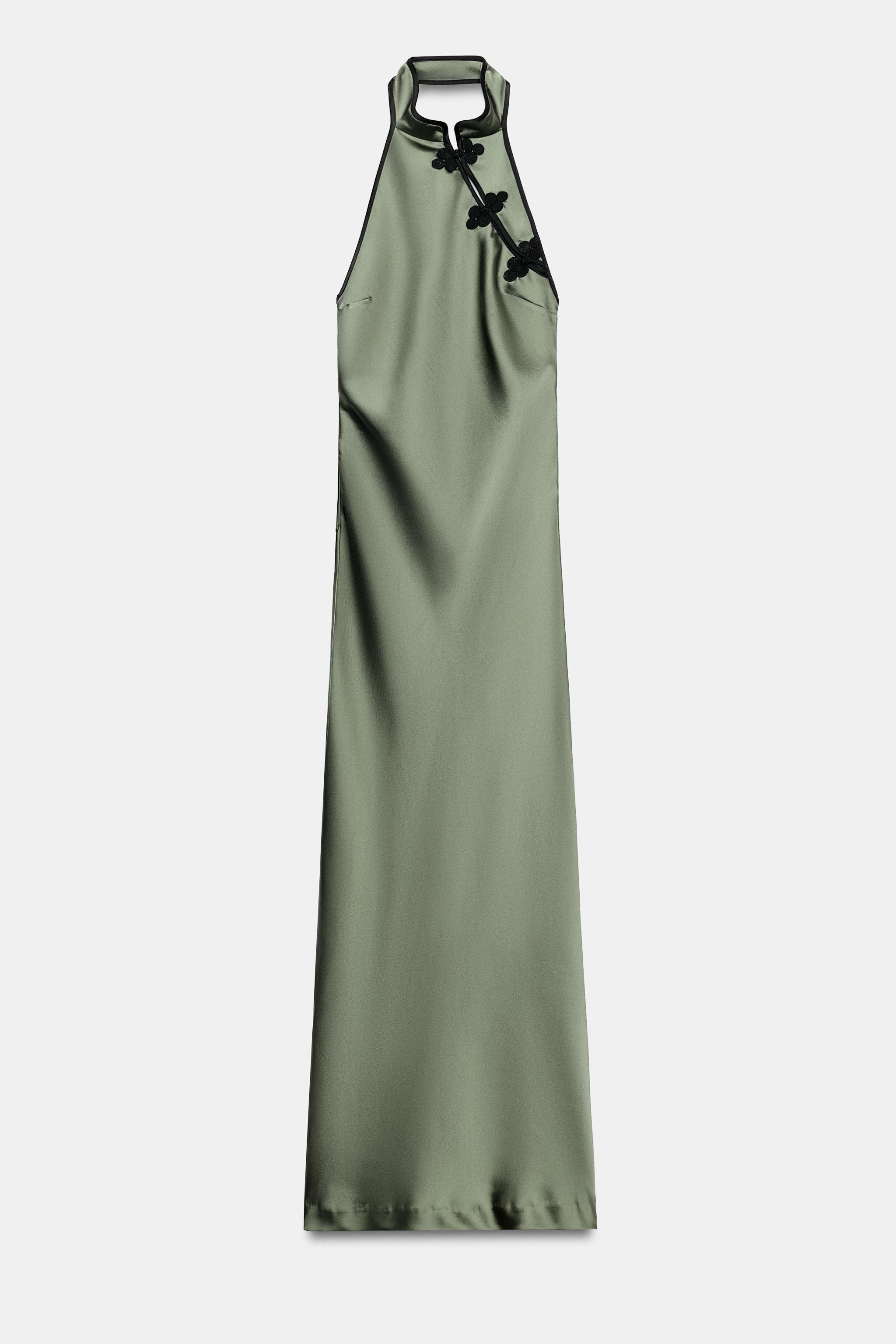 Женские платья Zara MIDI JACQUARD FROG FASTENING DRESS — фото 6