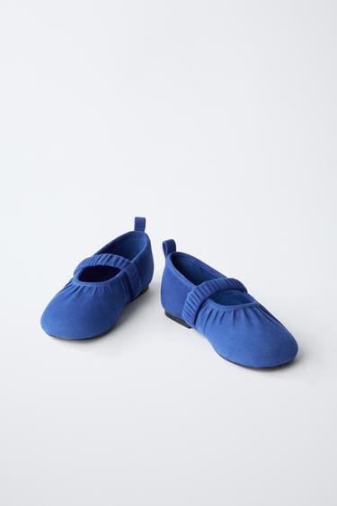 BALLERINES EN CUIR - Bleu de Zara - Image 3
