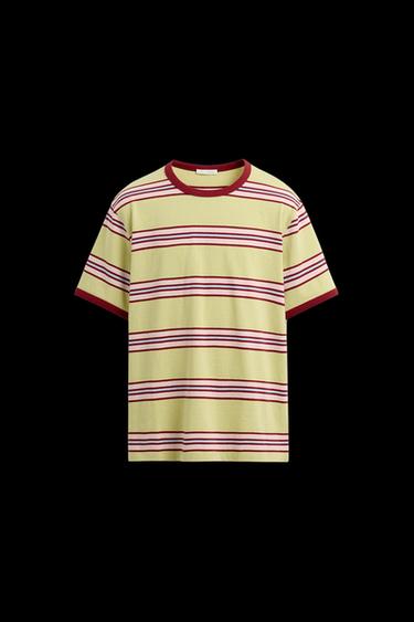 Zara STRIPED CONTRAST T-SHIRT - Multicolored - Image 0