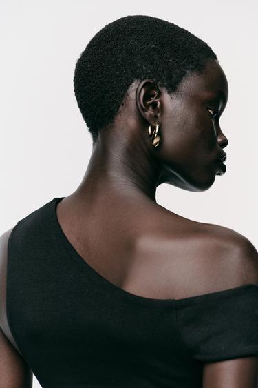 GATHERED MIDI DRESS - Black by Zara - Image 5