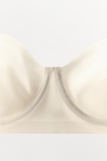 UNDERWIRED BRA WITH POLYAMIDE - Oyster-white by Zara - Image 4