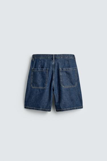 LIGHTWEIGHT DENIM STRAIGHT-LEG BERMUDA SHORTS - Blue by Zara - Image 6