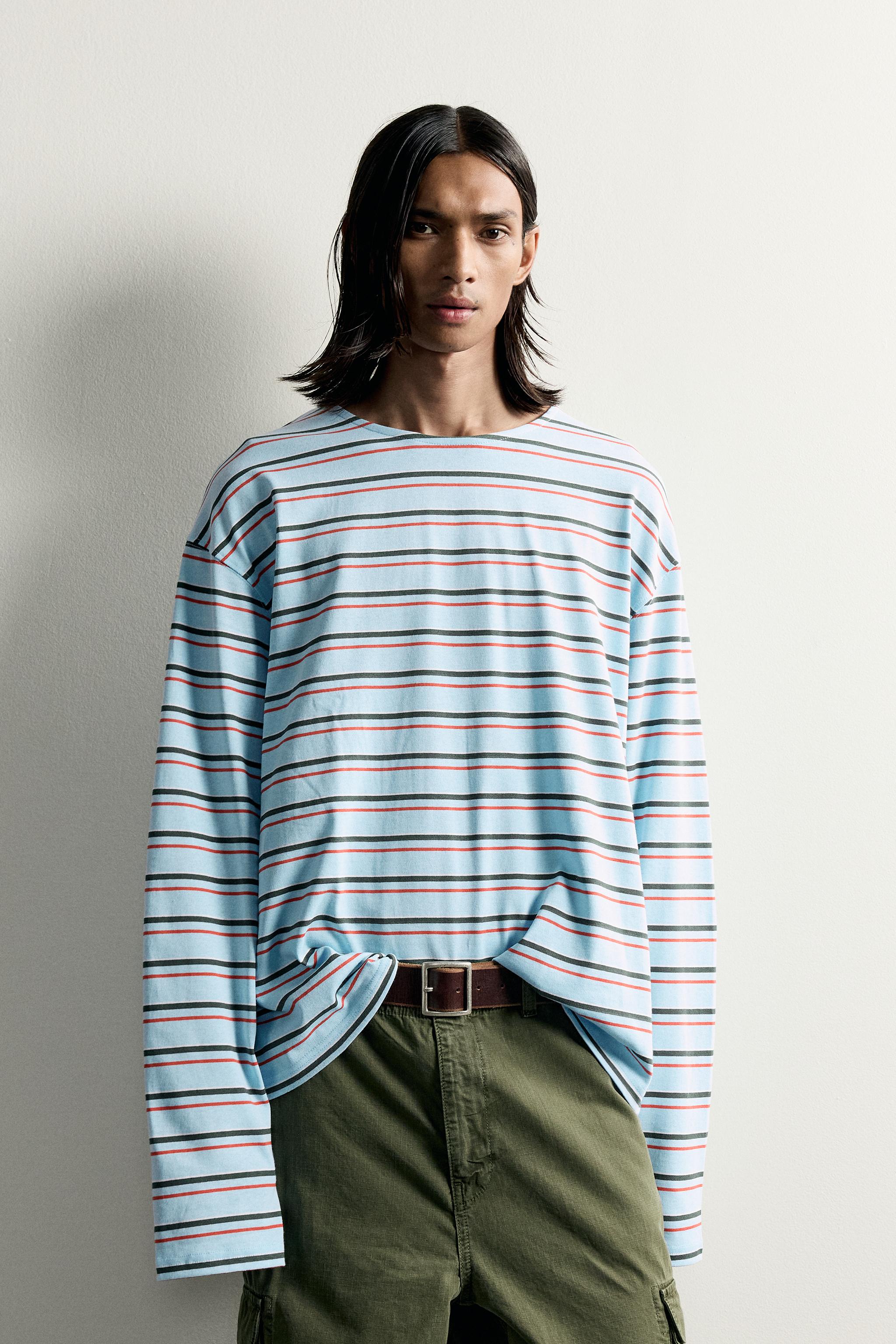 STRIPED JACQUARD T-SHIRT — striped