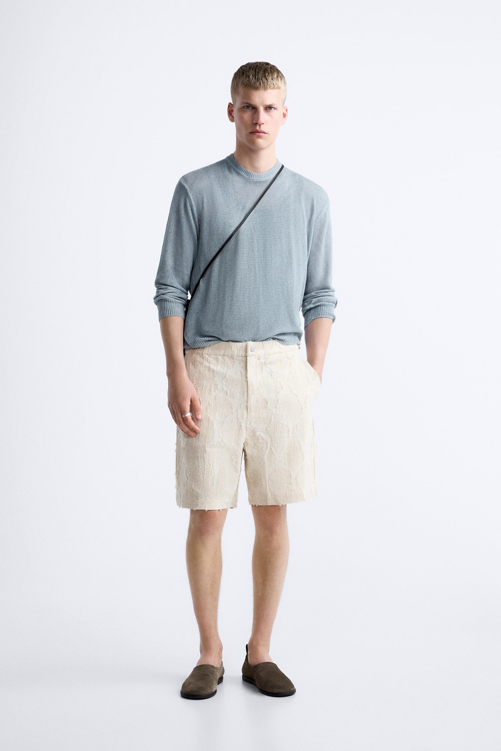 FRAYED JACQUARD SHORTS