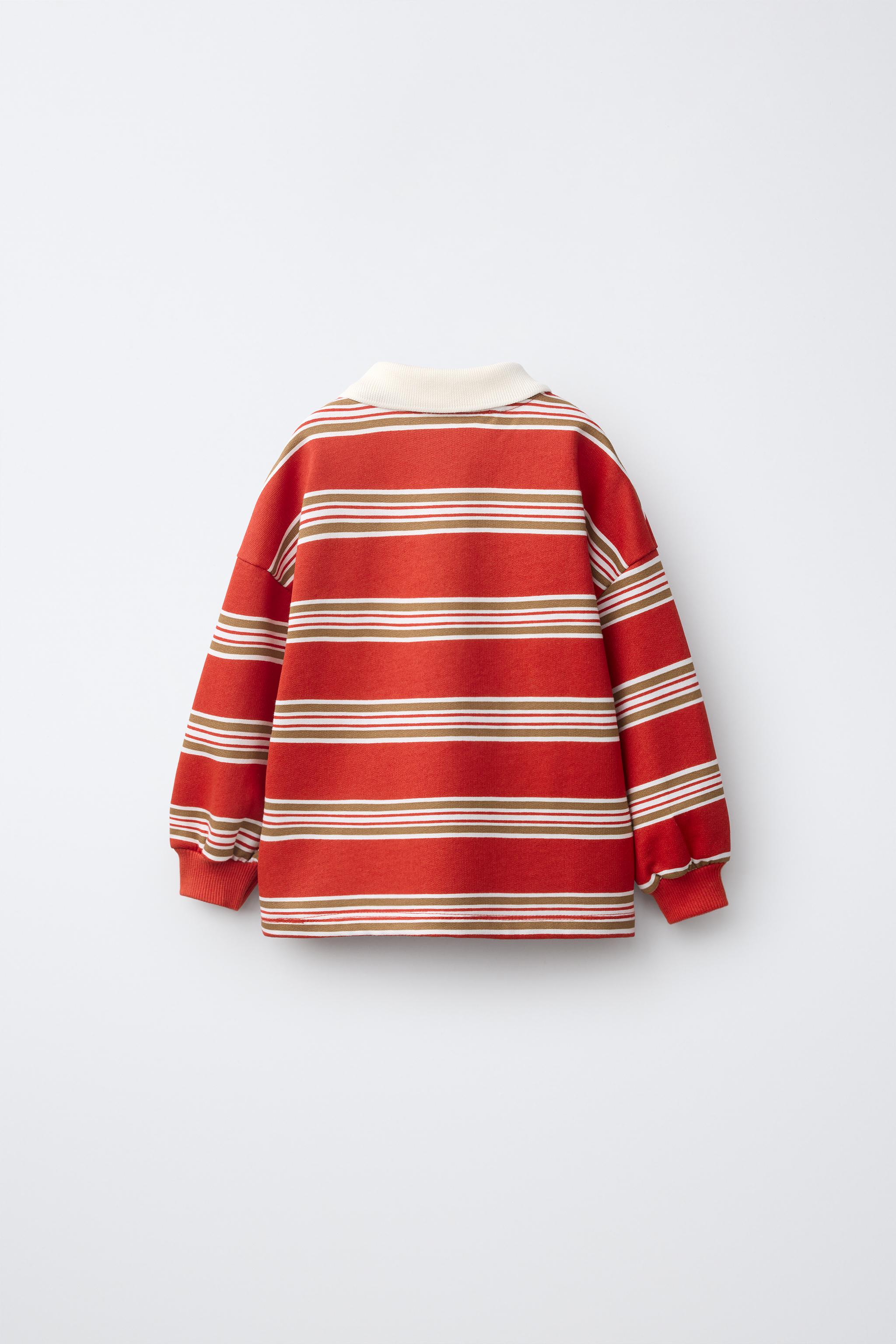 MICKEY MOUSE © DISNEY STRIPED POLO SWEATSHIRT — BURGANDY MARS