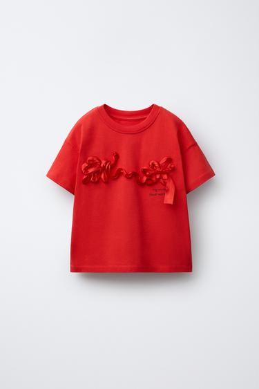 EMBROIDERED T-SHIRT - Red by Zara