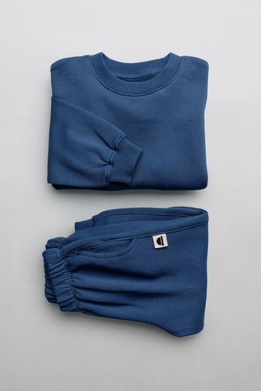 Zara SWEATSHIRT AND JOGGER PANTS SET WITH TAG DETAIL - Bluish