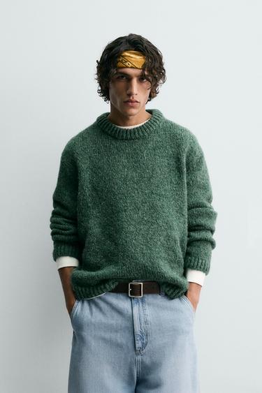 TEXTURED JUMPER - Green by Zara