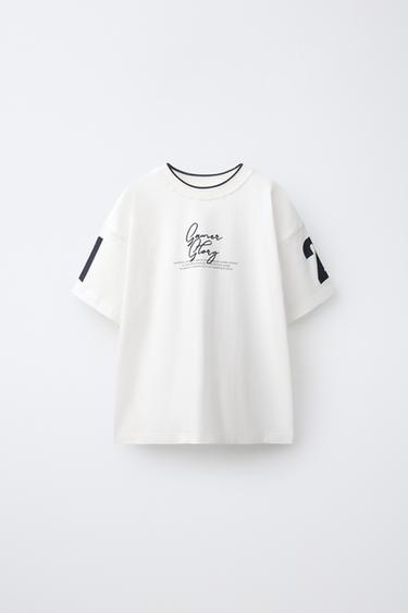 Zara MAJICA S BASEBALL PRINTOM – prljavo bijela – Slika 0