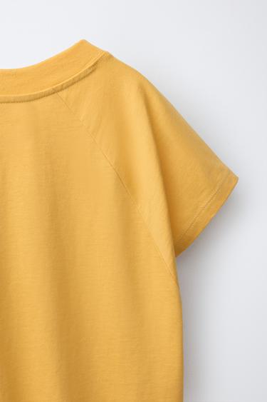 T-SHIRT À INSCRIPTION IMPRIMÉE - Jaune pastel de Zara - Image 3