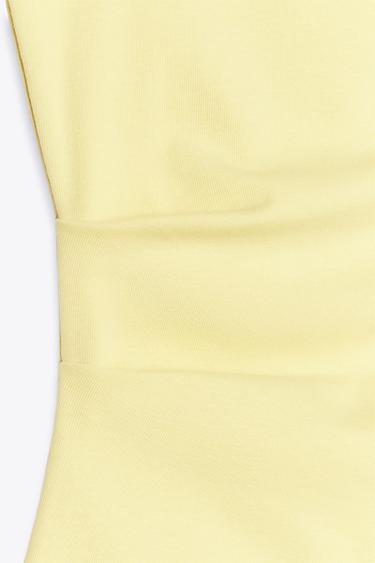 HAUT ASYMÉTRIQUE À PLIS - Jaune de Zara - Image 8