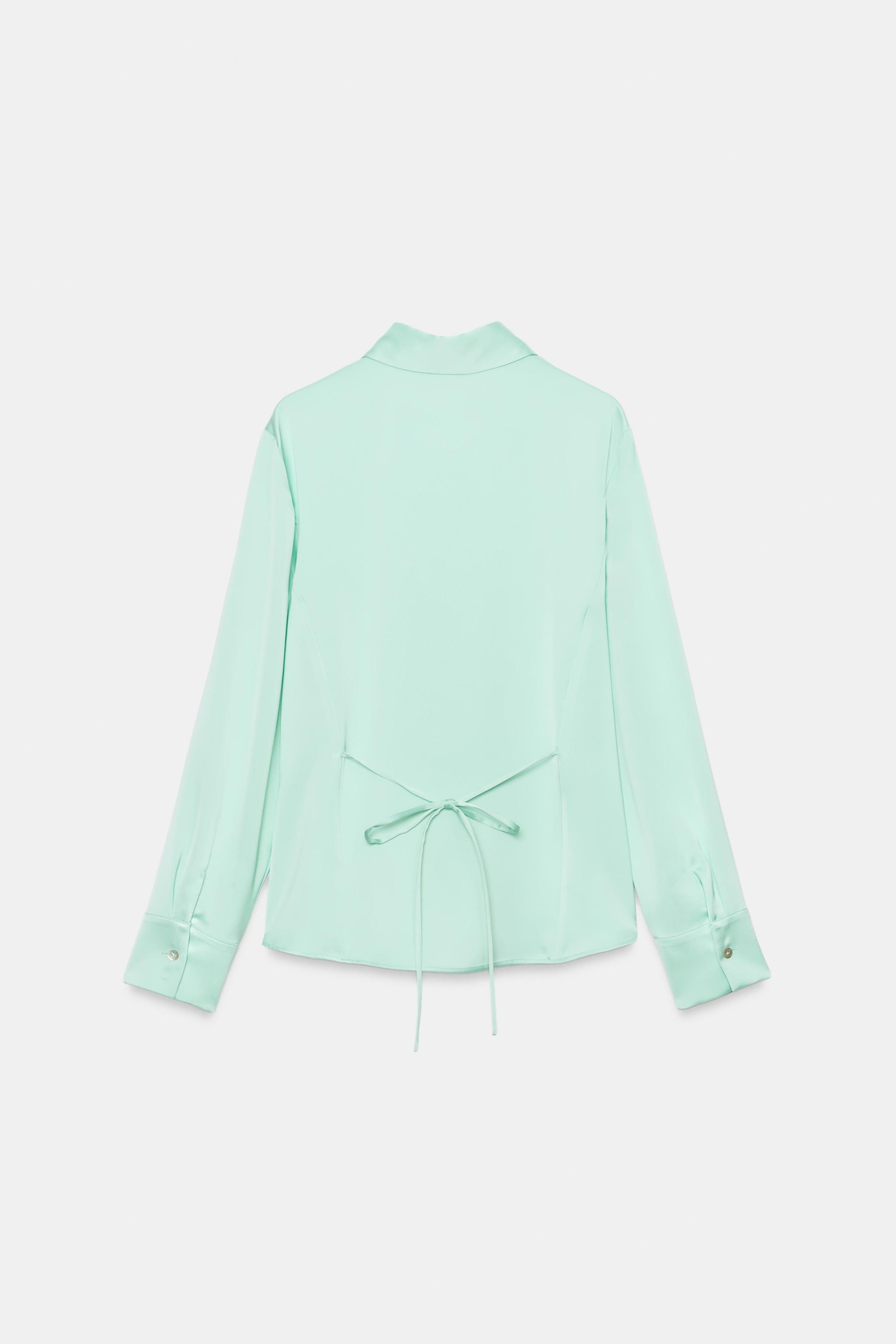 SATIN BACK-TIE SHIRT