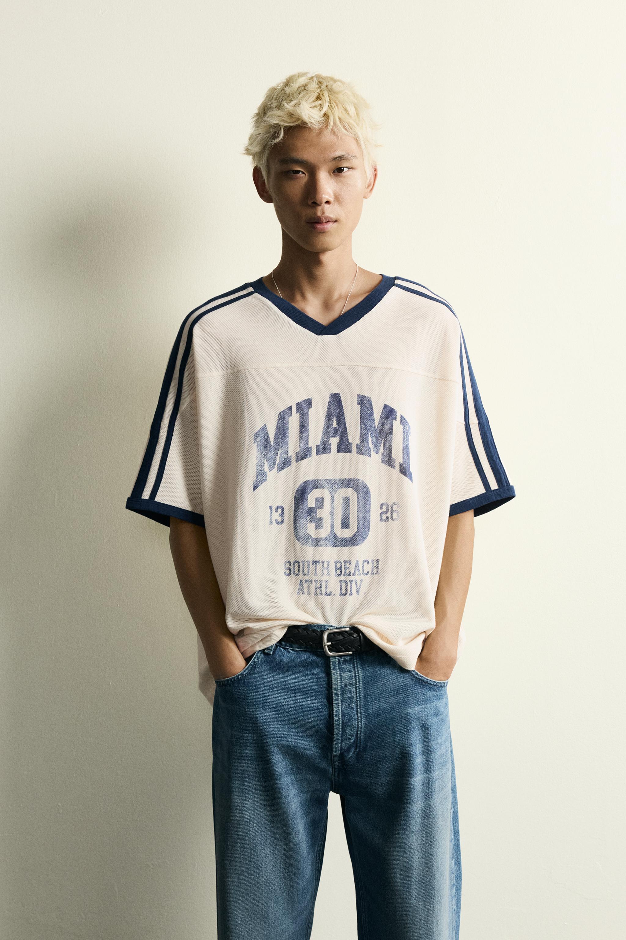 RELAXED FIT RETRO SOCCER PRINT T-SHIRT