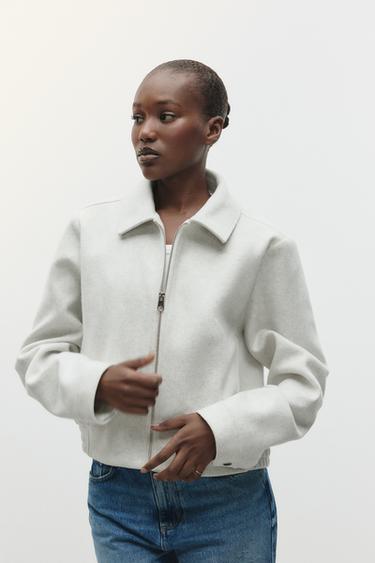 CAZADORA SOFT CREMALLERA - Crudo de Zara