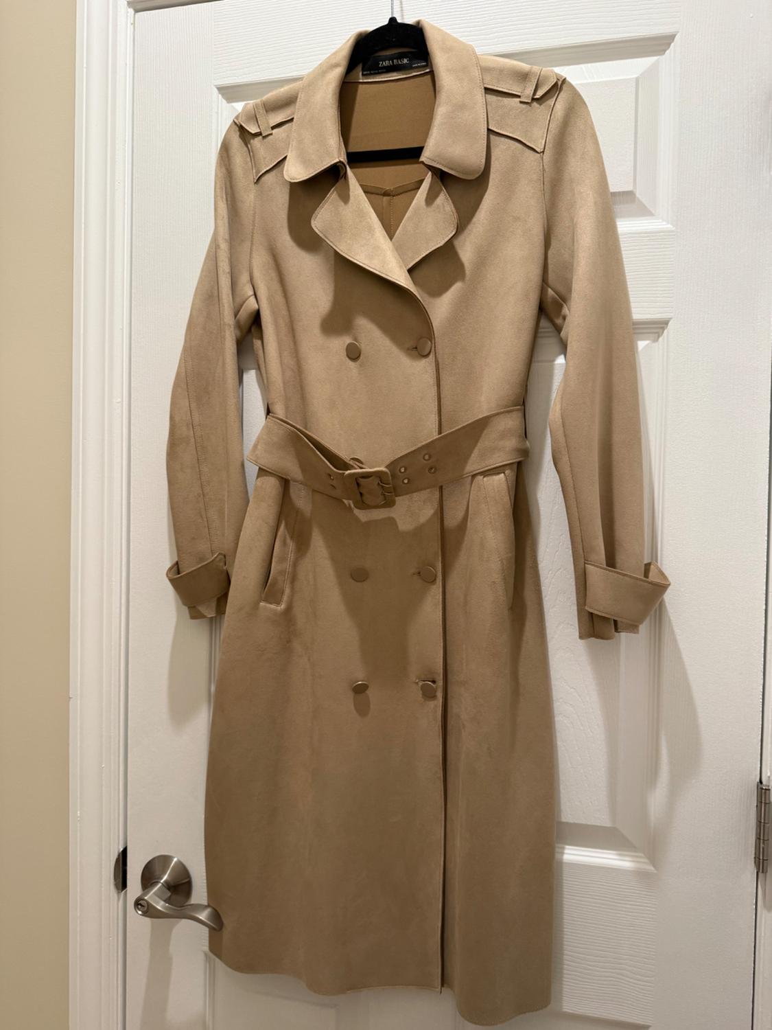 FAUX SUEDE TRENCH COAT - Image 4