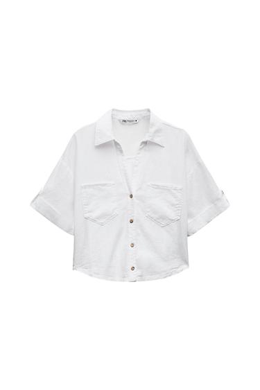 LINEN BLEND SHORT SLEEVE SHIRT