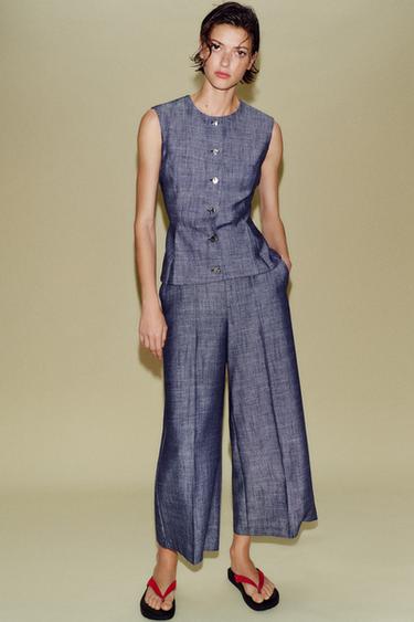 JUPE-CULOTTE TAILLE HAUTE ENSEMBLE - Indigo de Zara