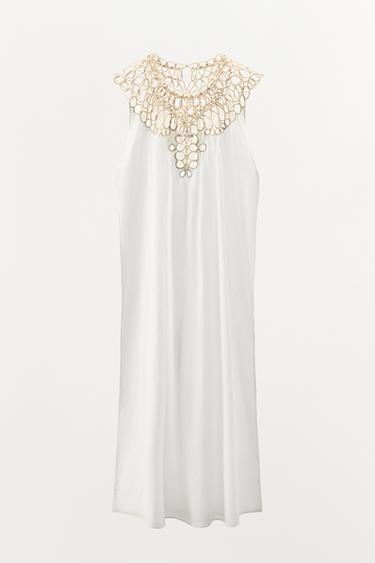 LIMITED EDITION COMBINATION COTTON DRESS - White by Zara - Image 4