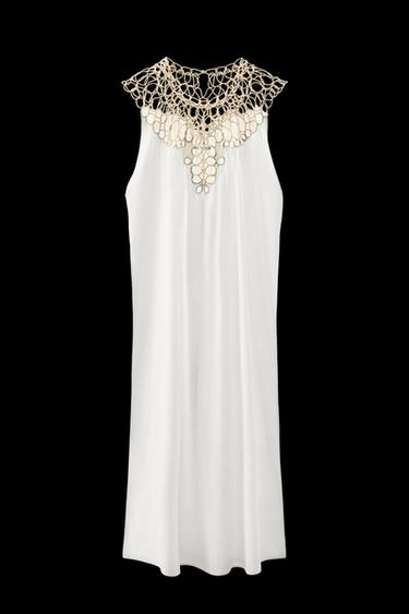 VESTIDO ALGODÓN COMBINADO LIMITED EDITION - Blanco de Zara - Imagen 0