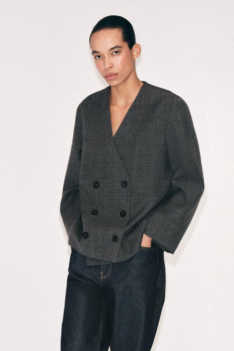 ZW COLLECTION WOOL BLAZER — Gray