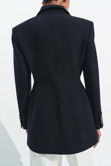 VESTE AJUSTÉE BOUTONS ZW COLLECTION - Bleu marine foncé de Zara - Image 2