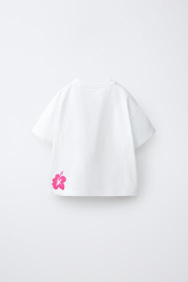 T-SHIRT À IMPRIMÉ TROPICAL - Blanc cassé de Zara - Image 1