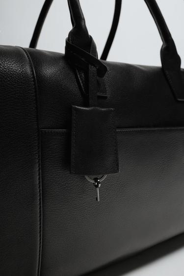 LEATHER TRAVEL BAG - Black by Zara - Image 6