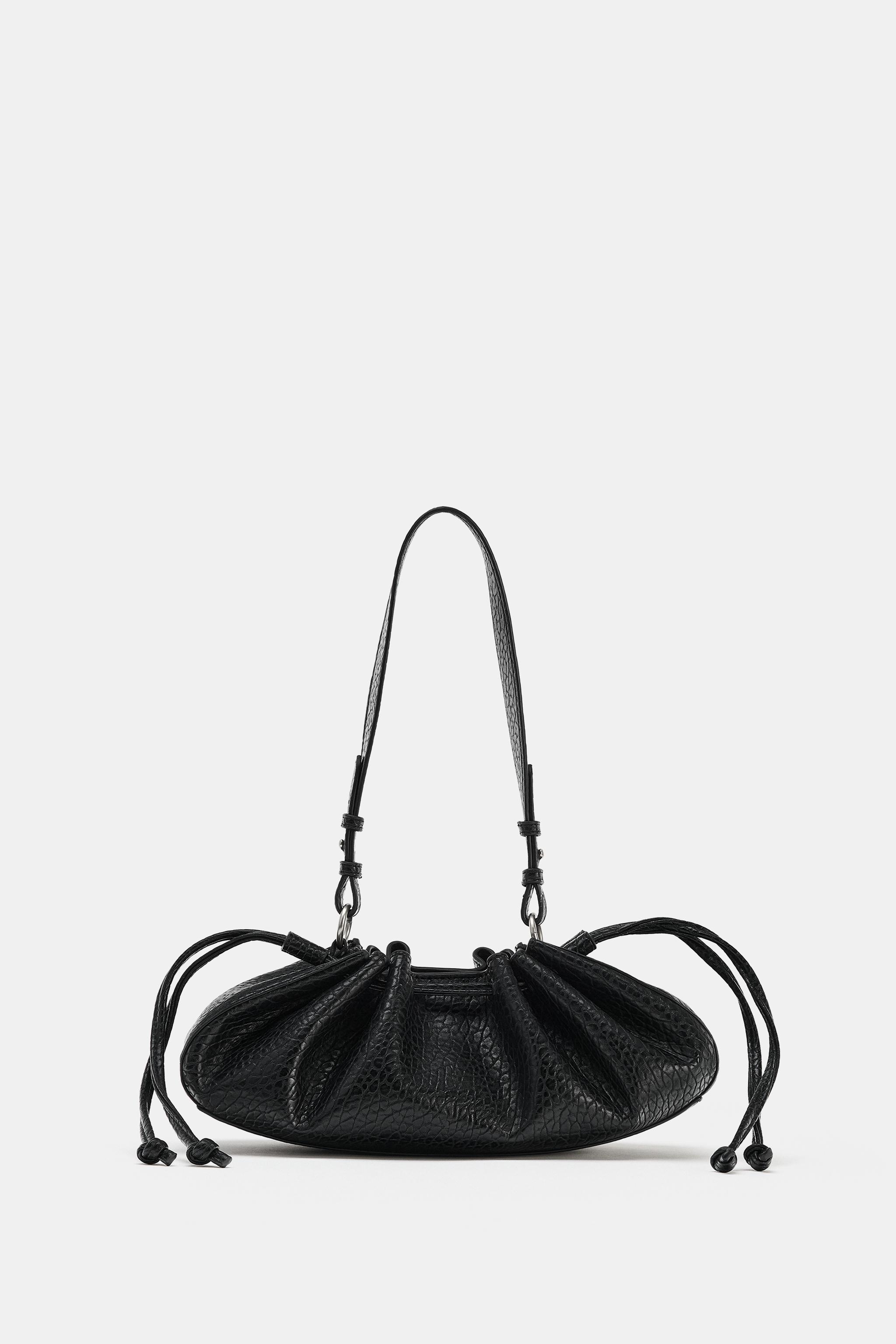 RUCHED ELONGATED SHOULDER BAG