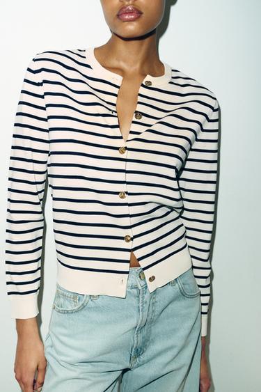 CHAQUETA PUNTO RAYAS - rayas de Zara