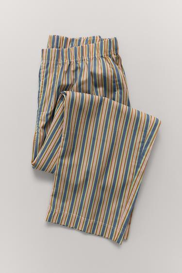6-14 YEARS/ STRIPED PYJAMAS - camel by Zara