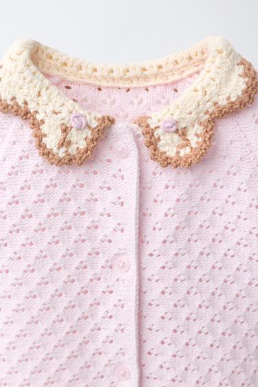 CROCHET COLLAR PLAYSUIT - Light pink by Zara - Image 2