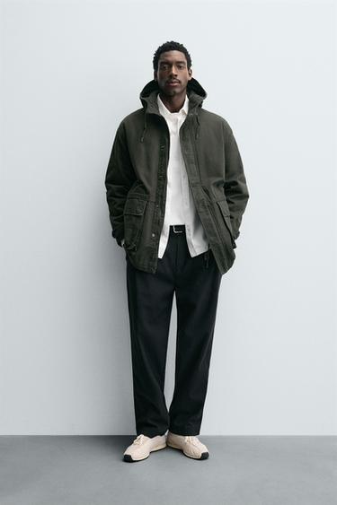 WASHED RELAXED FIT PARKA - Light brown by Zara