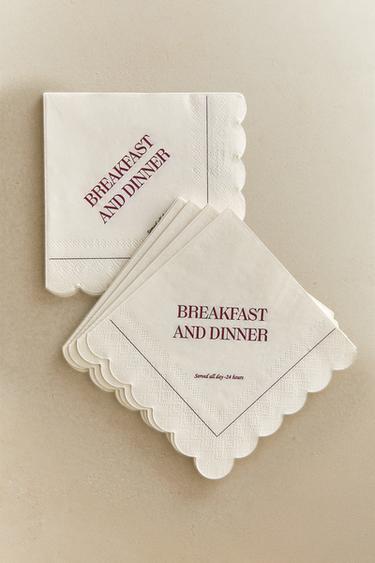PACK OF PAPER BREAKFAST NAPKINS (PACK OF 20) - White by Zara